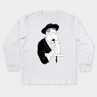 Orthodox jewish boy closing his face Kids Long Sleeve T-Shirt